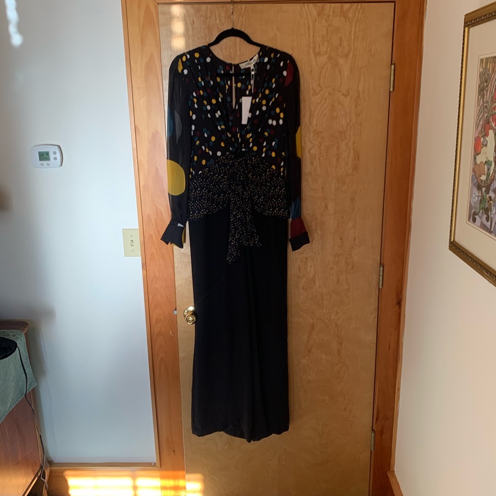 Diane Von Furstenberg Sophie Dot Jumpsuit Size 12 NWT!!!